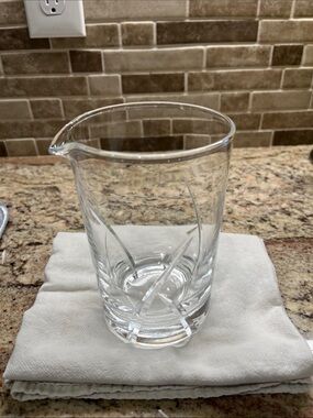 Etched Clear Crystal Martini Tumbler with Subtle Etchings
